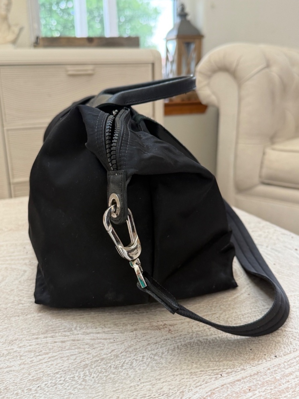 Longchamp Le Pilage MED all black crossbody - Picture 3 of 15